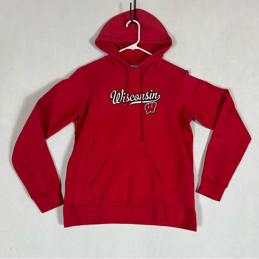 American Sportswear Wisconsin Badgers Hoodie Youth L Large Red Vintage Pullover